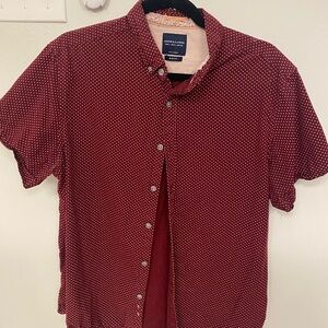 Denim & Flower Men's Burgundy Polka Dot Shirt